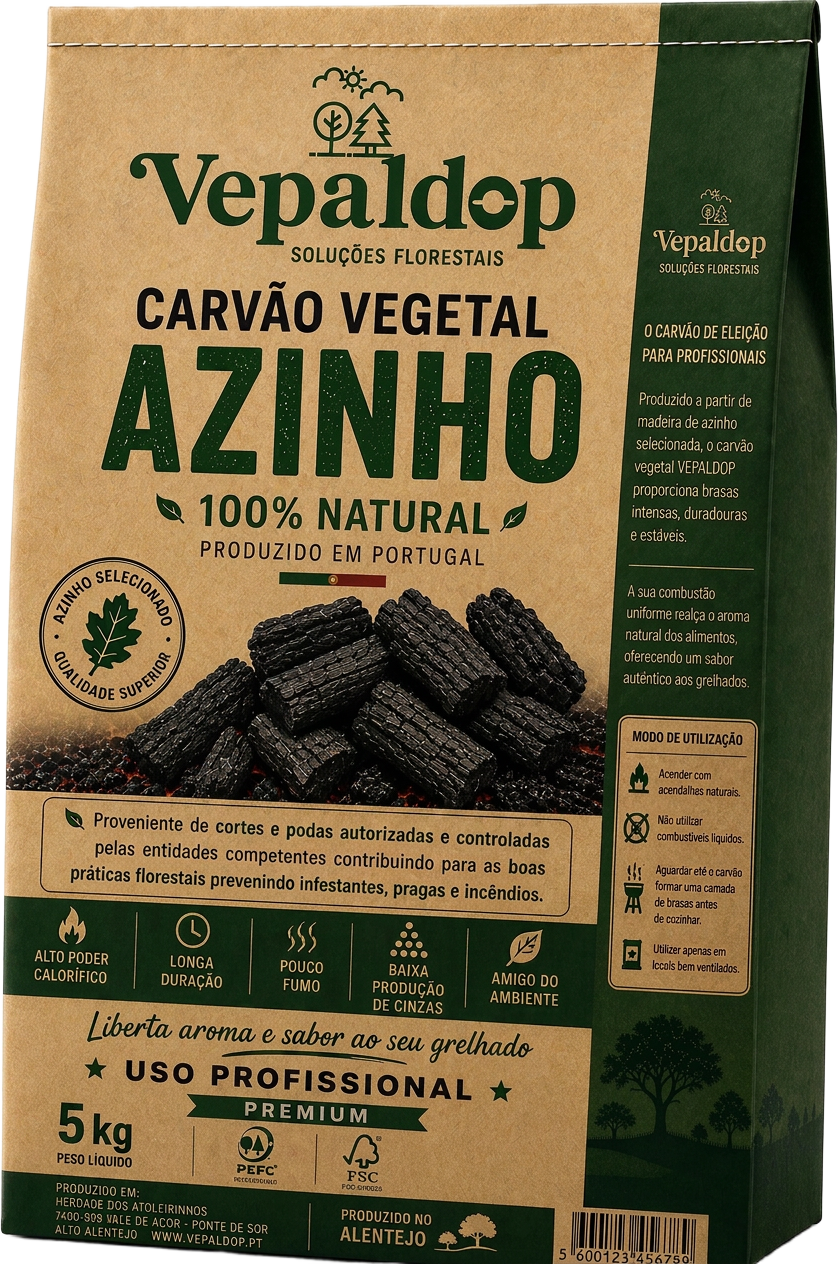 Carvão vegetal de azinho