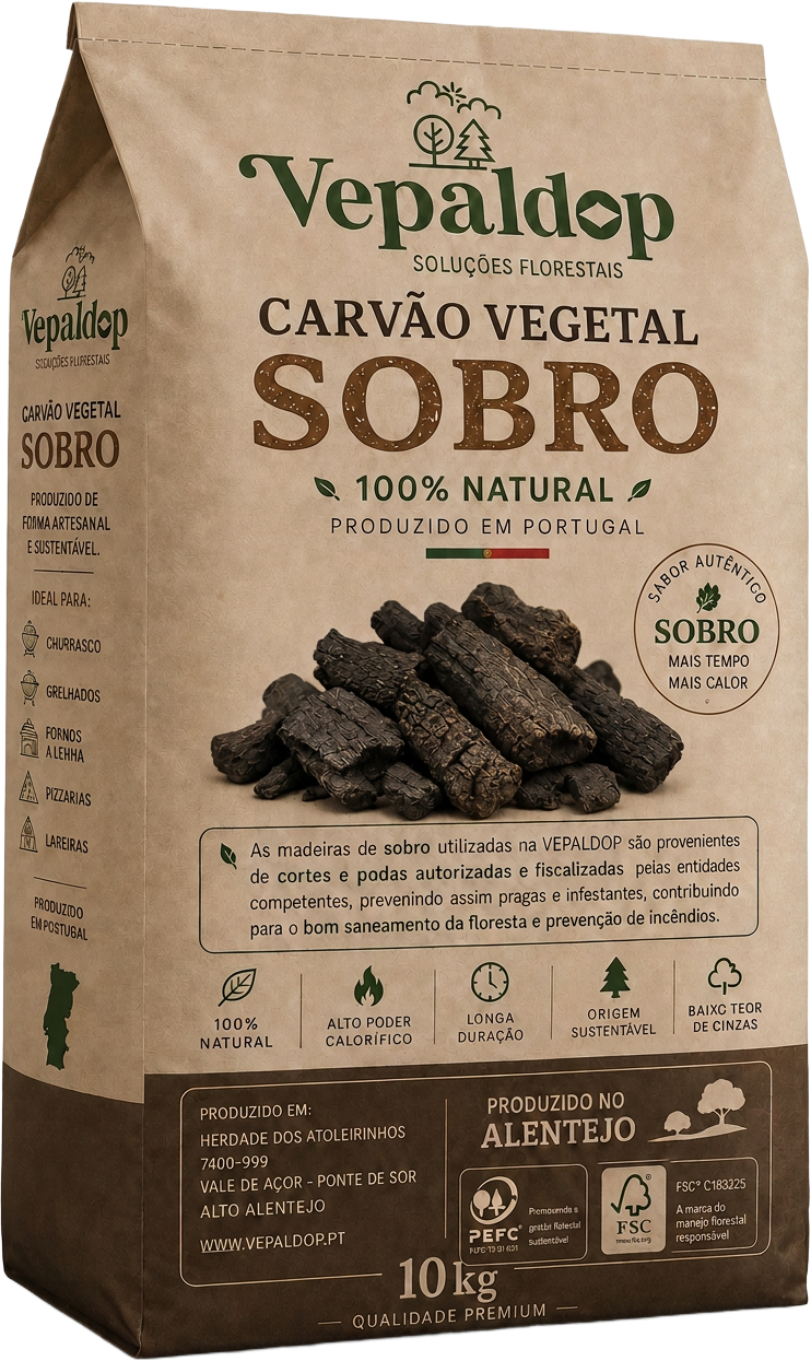 Carvão vegetal de sobro